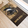 Uni Belted Galloway Custom Name Leather Pattern Doormat