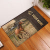 Uni Horse Custom Name Leather Pattern Doormat