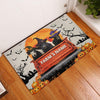 Uni Belted Galloway Custom Farm Name Halloween Doormat