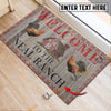 Uni Chicken Welcome To The Farmhouse Custom Name Doormat