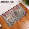 Uni Charolais Welcome To The Farmhouse Custom Name Doormat
