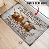 Uni Texas Longhorn Relax Cattle Farm Personalized Name Doormat