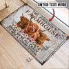 Uni Highland Relax Cattle Farm Personalized Name Doormat