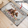 Uni Horse Relax Cattle Farm Personalized Name Doormat