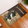 Uni Holstein Custom Name Leather Pattern Doormat