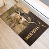 Uni Texas Longhorn Custom Name Leather Pattern Doormat