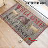Uni Charolais Welcome To The Farmhouse Custom Name Doormat