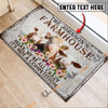 Uni Hereford Relax Cattle Farm Personalized Name Doormat