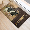 Uni Holstein Custom Name Leather Pattern Doormat