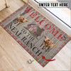 Uni Texas Longhorn Welcome To The Farmhouse Custom Name Doormat