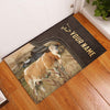 Uni Simmental Custom Name Leather Pattern Doormat