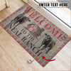 Uni Black Angus Welcome To The Farmhouse Custom Name Doormat