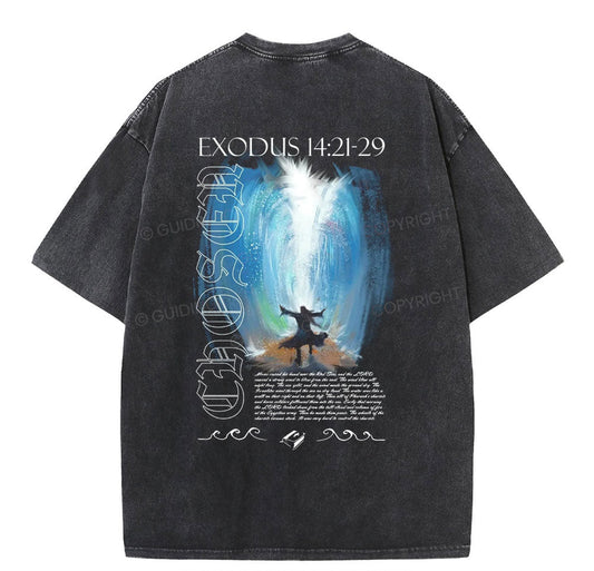 Moses Parting Sea Washed TShirt