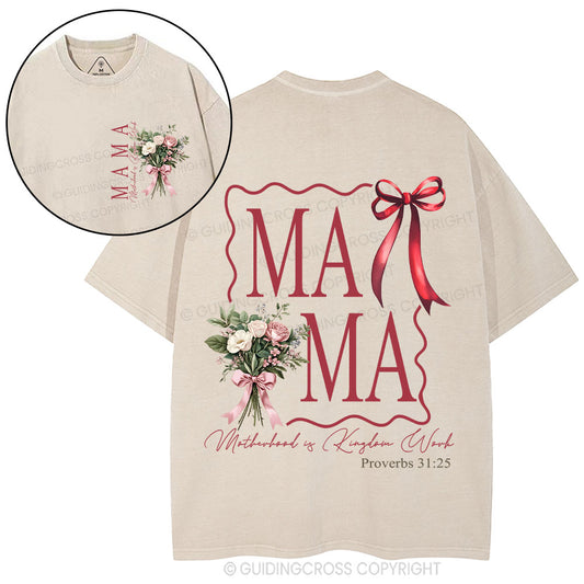 Motherhood Is Kingdom Work Christian Washed T-Shirt Sale - GuidingCross