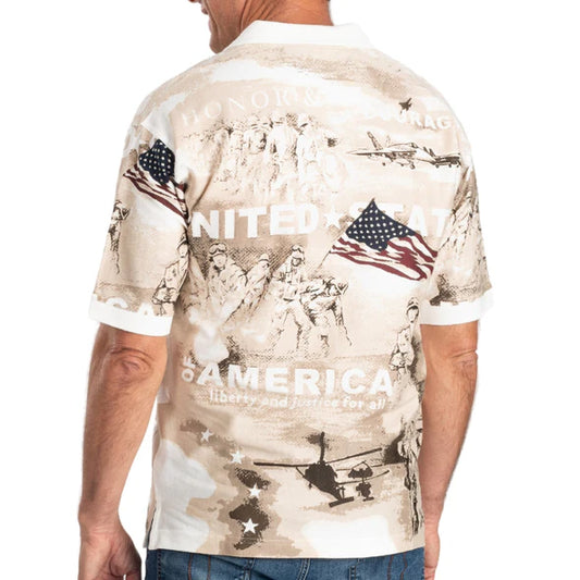 UniJames Men's Norman Flag Historic Cotton Polo Shirt