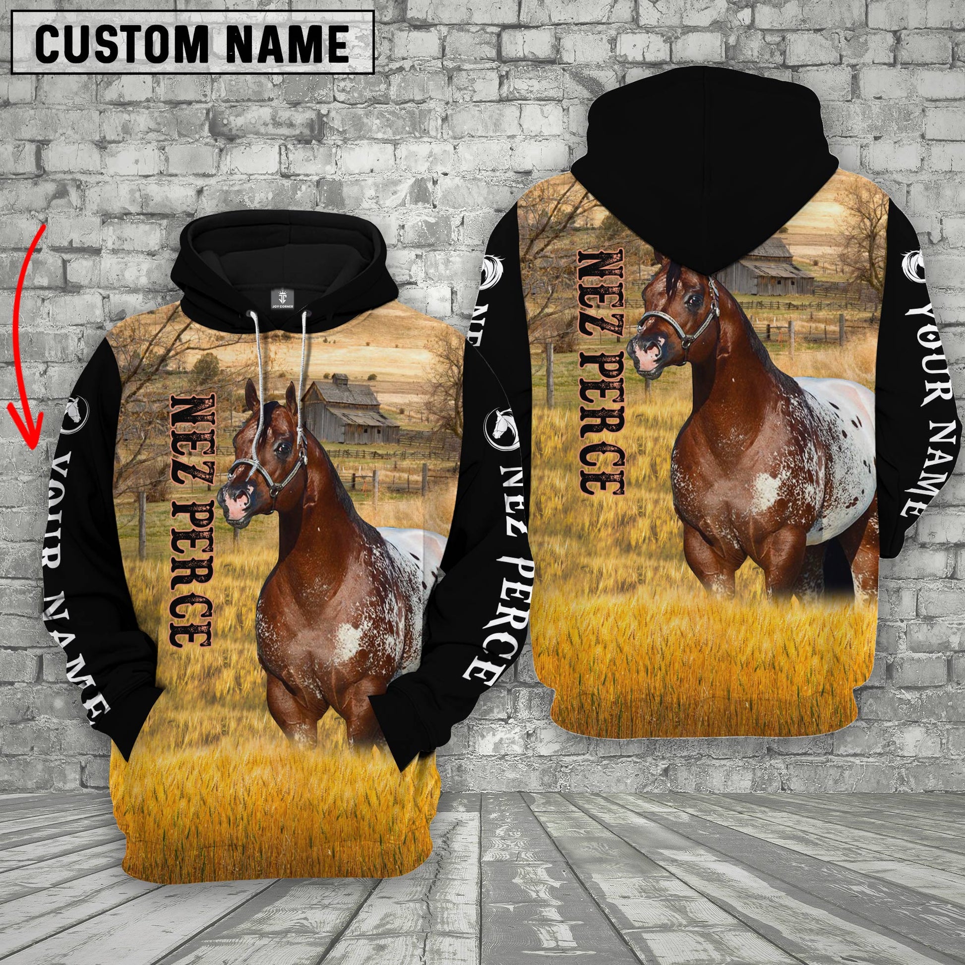 Uni Personalized Name Nez Perce Horse House On The Farm 3D Hoodie