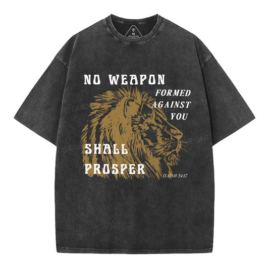 No Weapon Formed Against You Christian Washed T-Shirt Sale - GuidingCross