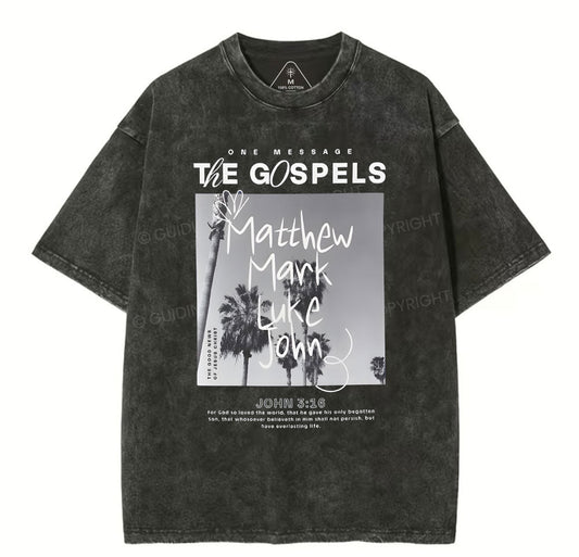 One Message The Gosples Christian Washed TShirt