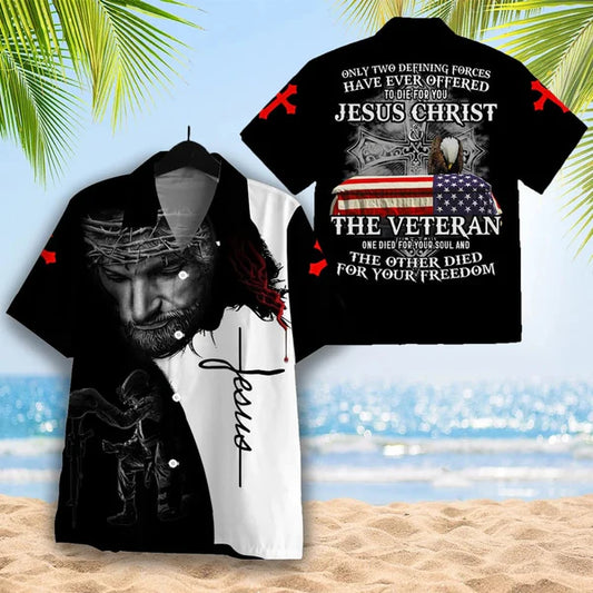 UniJames Only Two Defining Forces Have Ever Offered To Die For You Hawaiian Shirt - Christian Hawaiian Shirt for Men Women