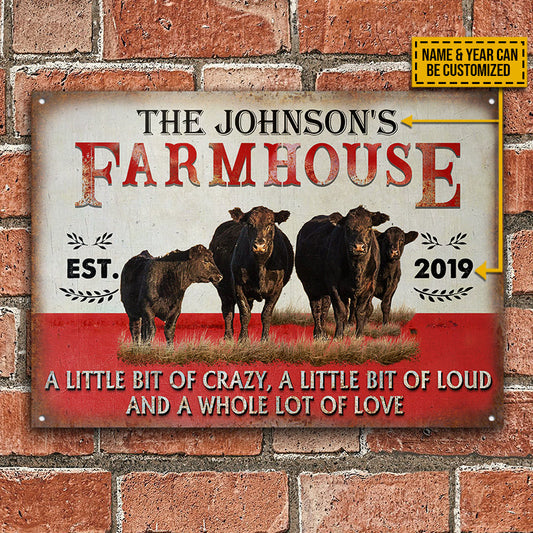 uni Customized Name Farm Black Angus Farmhouse A Little Bit Of Crazy All Printed 3D Metal Sign