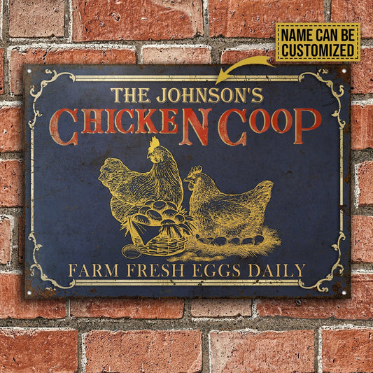 uni Personalized Coop Black Farm Fresh Eggs All Printed 3D Metal Sign