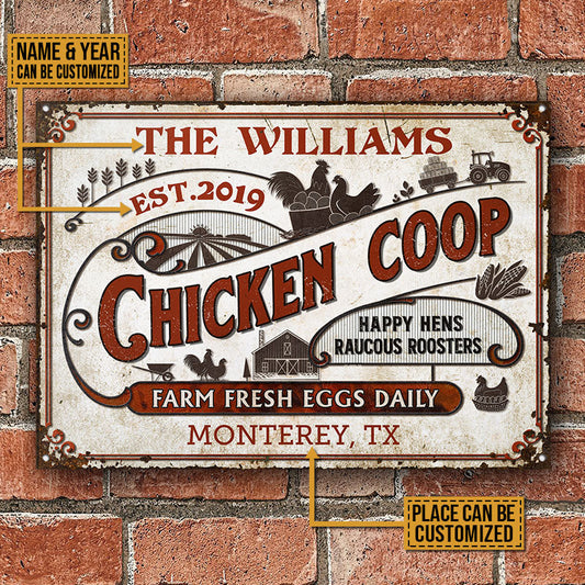 uni Personalized Chicken Coop Daily All Printed 3D Metal Sign