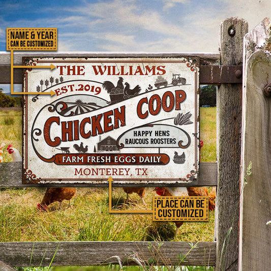 uni Personalized Chicken Coop Daily All Printed 3D Metal Sign