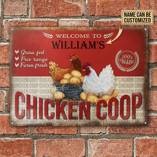 uni Personalized Chicken Coop Farm Fresh All Printed 3D Metal Sign