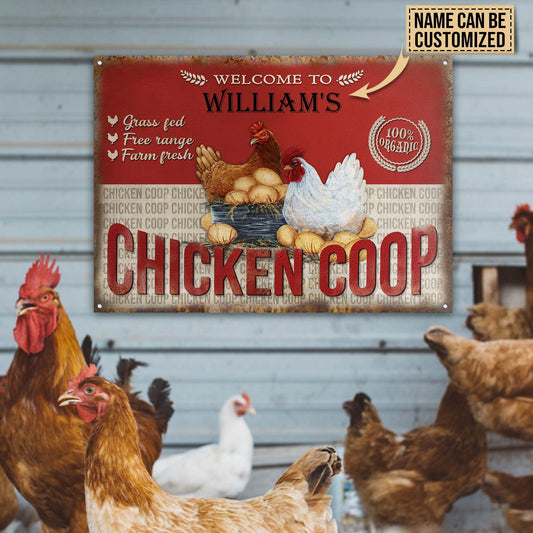 uni Personalized Chicken Coop Farm Fresh All Printed 3D Metal Sign