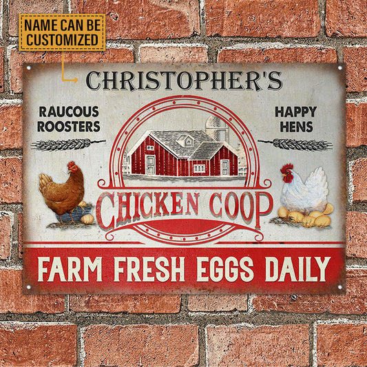 uni Personalized Chicken Coop Farm Fresh Eggs All Printed 3D Metal Sign