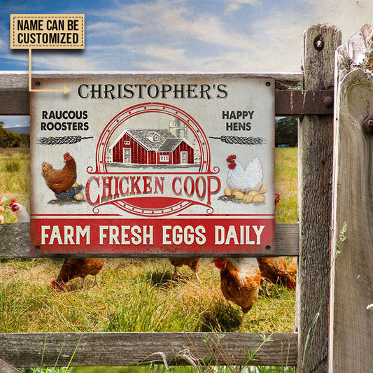 uni Personalized Chicken Coop Farm Fresh Eggs All Printed 3D Metal Sign