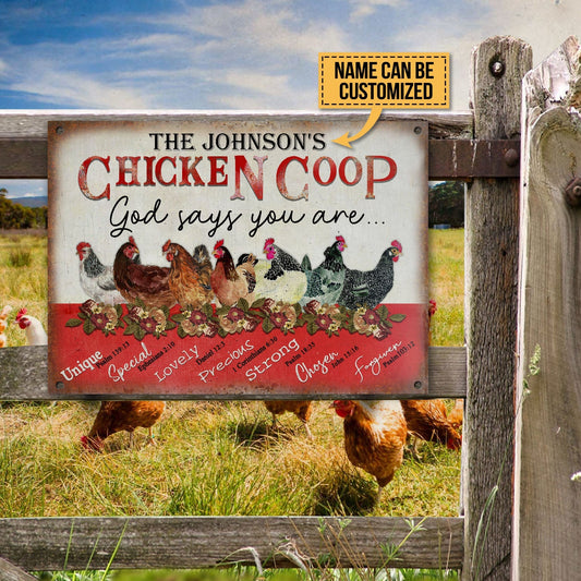 uni Personalized Chicken Coop God Says All Printed 3D Metal Sign