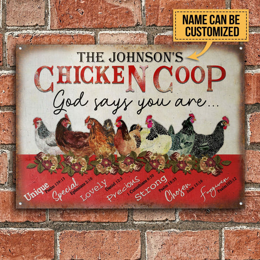 uni Personalized Chicken Coop God Says All Printed 3D Metal Sign
