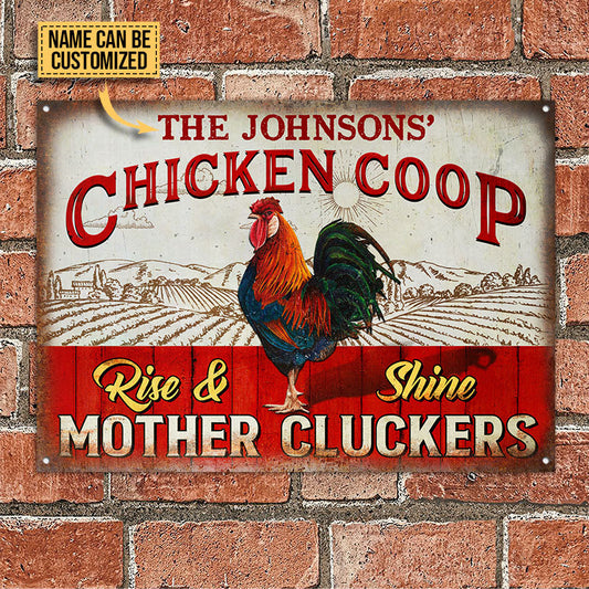 uni Personalized Farm Chicken Coop Rise And Shine All Printed 3D Metal Sign