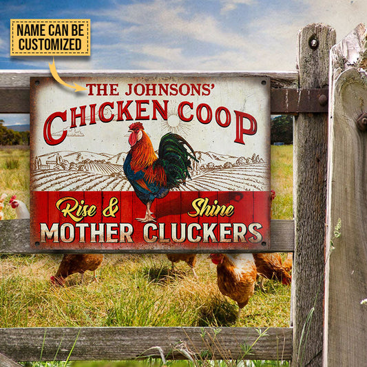 uni Personalized Farm Chicken Coop Rise And Shine All Printed 3D Metal Sign