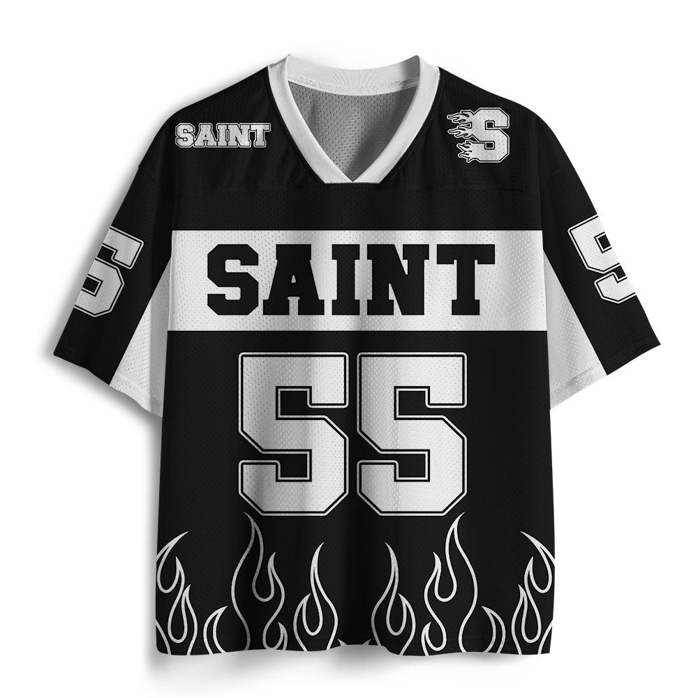 UniJames Personalized Saint Christian Black Mesh Jersey