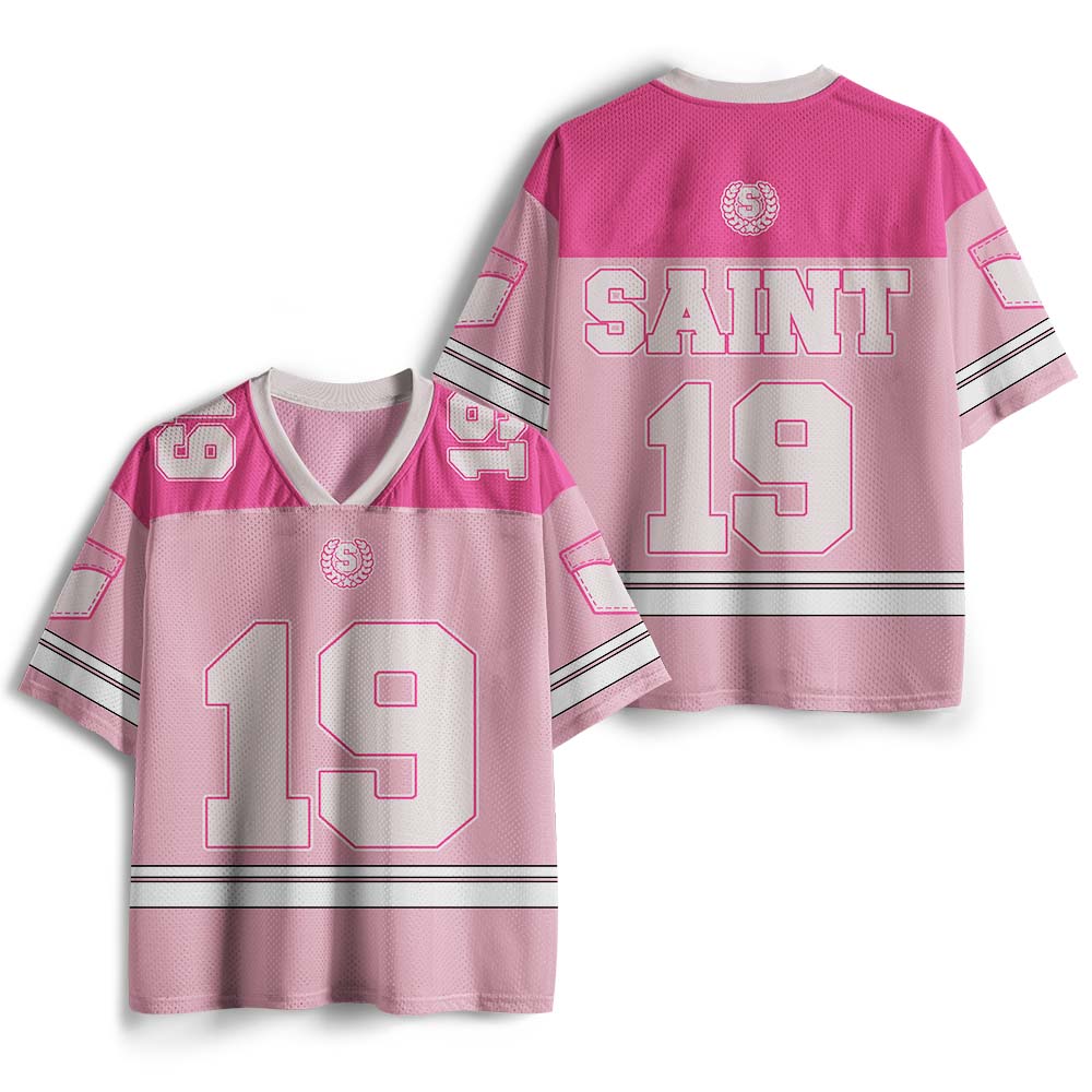 UniJames Personalized Saint Christian Pink Mesh Jersey