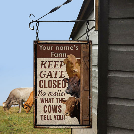 uni Customized Name BEEFMASTER CATTLE LOVERS KEEP GATE CLOSED All Printed 3D Metal Sign