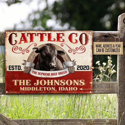 uni Customized Name Farm Black Angus Cattle Co All Printed 3D Metal Sign