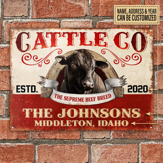 uni Customized Name Farm Black Angus Cattle Co All Printed 3D Metal Sign