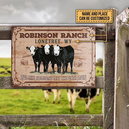 uni Customized Name Cattle Farm All Printed 3D Metal Sign