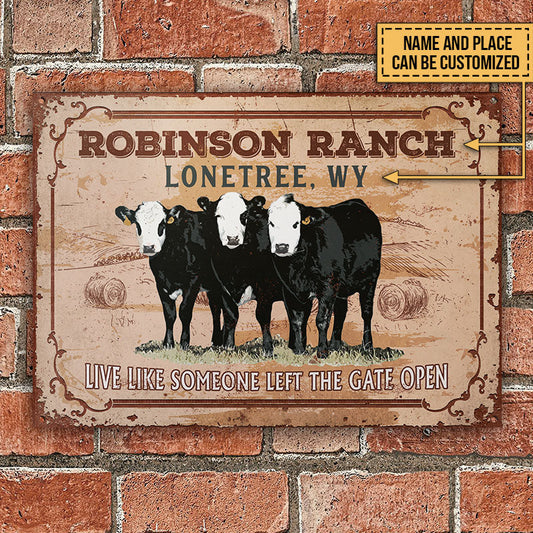 uni Customized Name Cattle Farm All Printed 3D Metal Sign