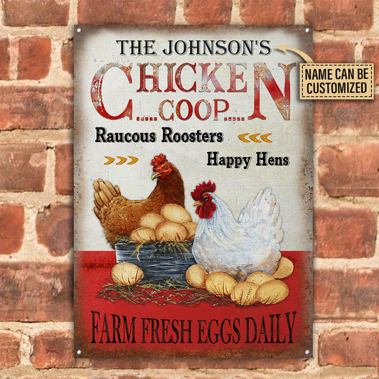 uni Personalized Chicken Coop Vertical All Printed 3D Metal Sign