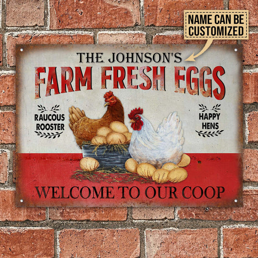 uni Personalized Chicken Welcome To Our Coop All Printed 3D Metal Sign