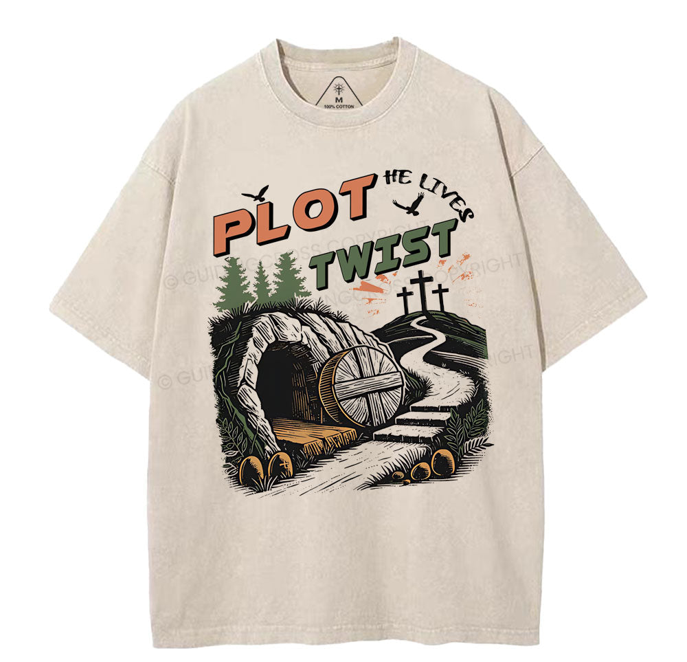 Plot Twist Retro Christian Washed TShirt