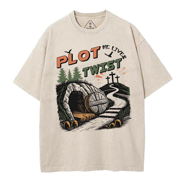 Plot Twist Retro Christian Washed TShirt