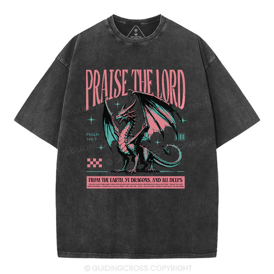 Praise The Lord Christian Washed T-Shirt Sale - GuidingCross