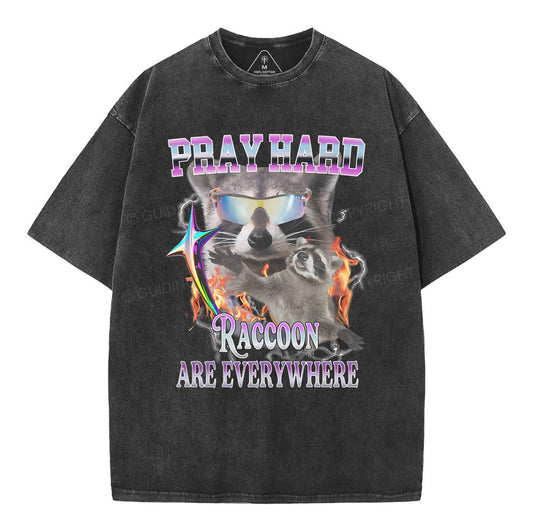 Pray Hand Chirstian Washed TShirt