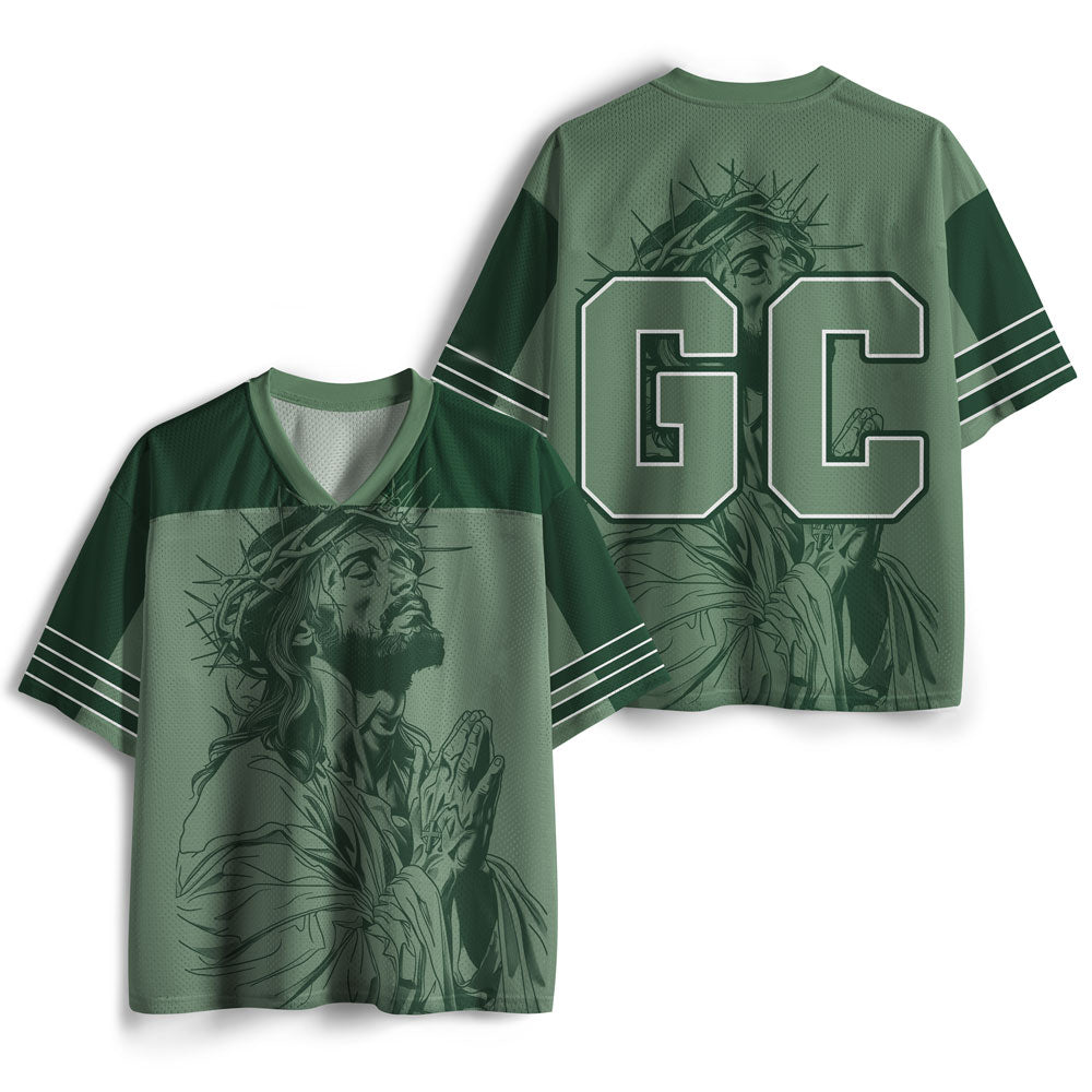 UniJames Praying Christian Green Mesh Jersey