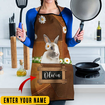 Uni Personalized Name Rabbit All Over Printed 3D Apron